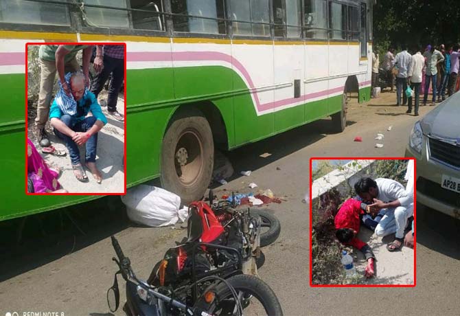 Two members injured in Bus-Bike accident