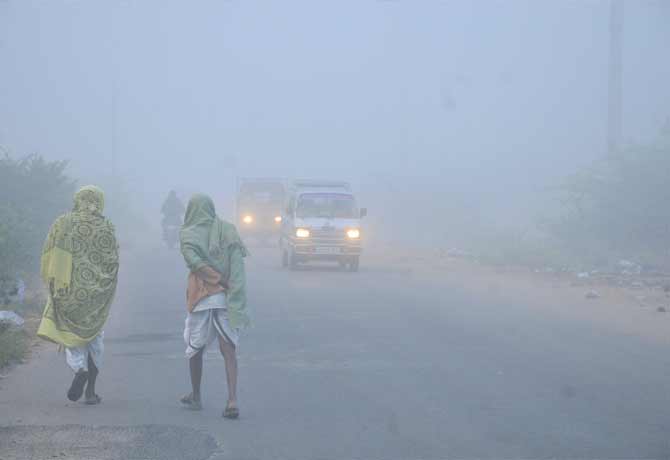 Hyderabad City is Shrouded in Fog