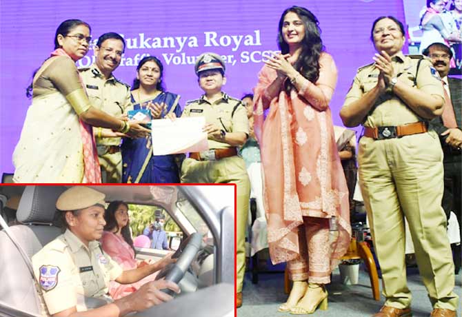 Anushka launches Dial 100 vehicles with Women drivers