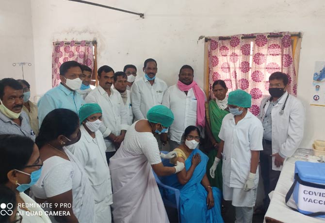 Corona vaccination in Mancherial