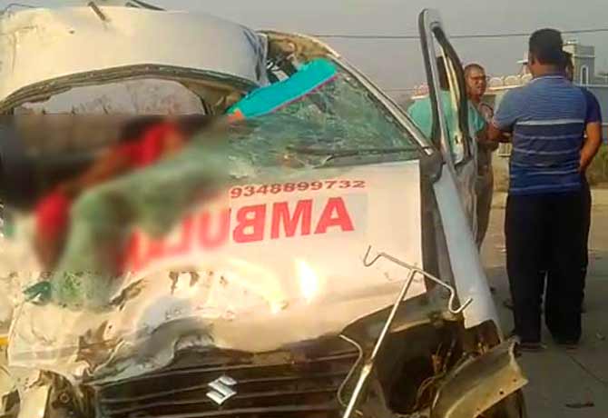 Ambulance collision with Gas Tanker In Angul