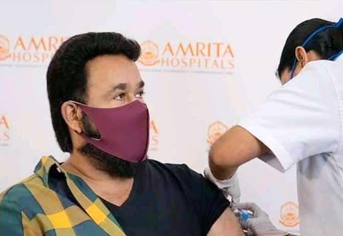 Mohanlal receives first shot of Covid-19 vaccine