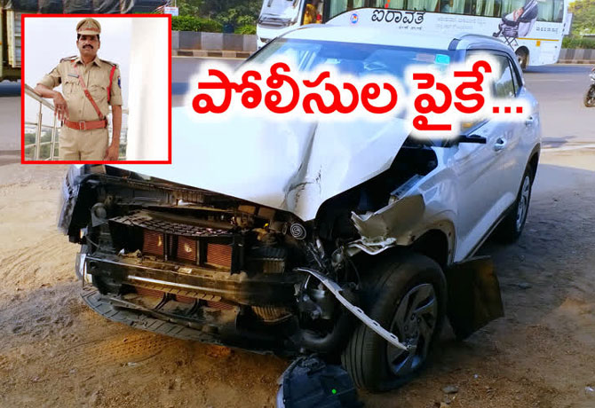 Drunkers hits Police with Car in Nizampet