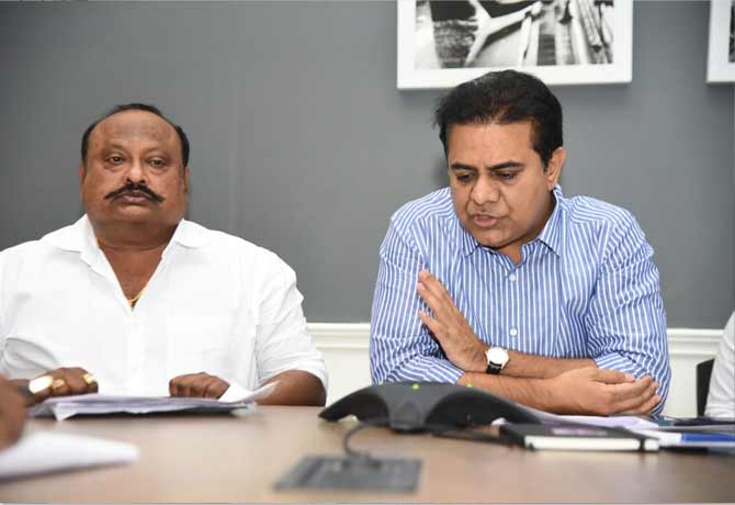Minister KTR hold teleconference with TRS party leaders
