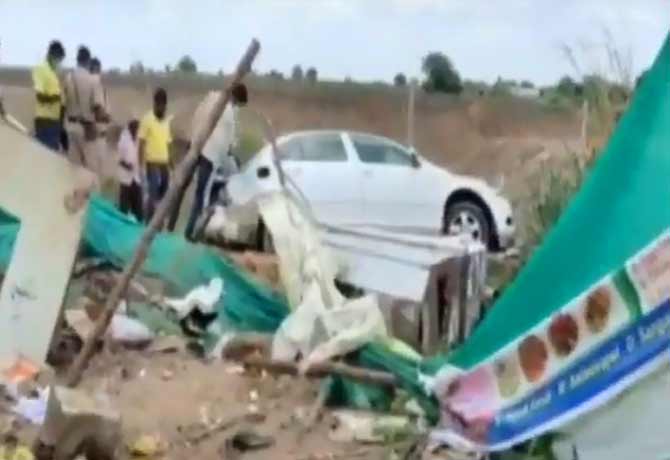 Three Injured in Road Accident At Sangareddy
