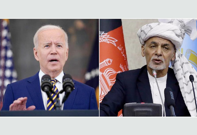 Biden meets with Ashraf Ghani at White House on 25th