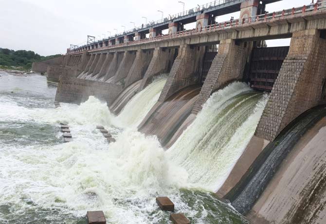 Water released from musi river in Suryapet