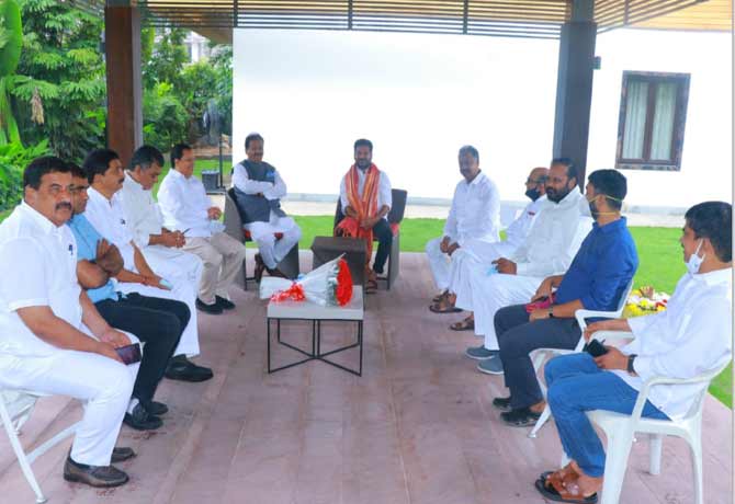 Leaders of various parties meeting with Revanth Reddy
