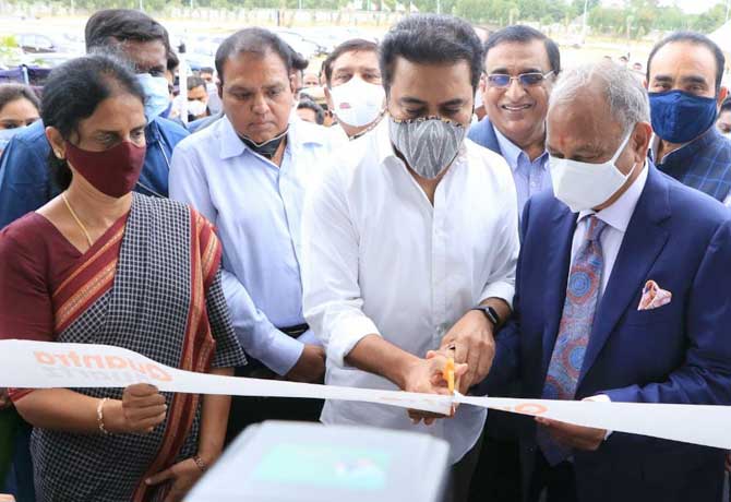 KTR Inaugurates Pokarna Plant in Shadnagar