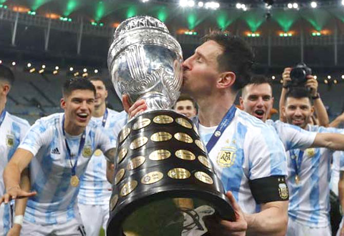 Lionel Messi dedicates Copa Victory to Maradona
