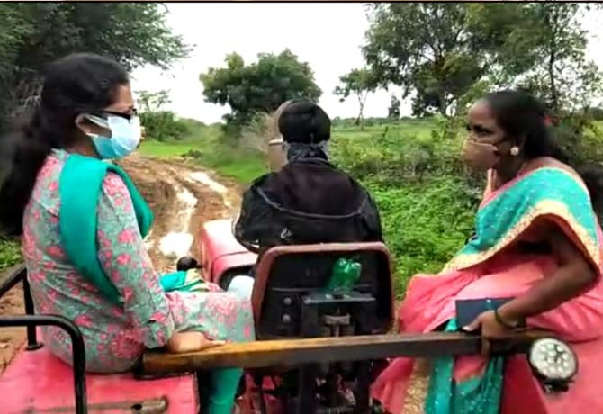 Collector travel on Tractor in vikarabad