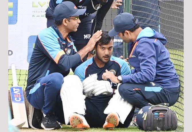 Mayank Agarwal was injured during practice session