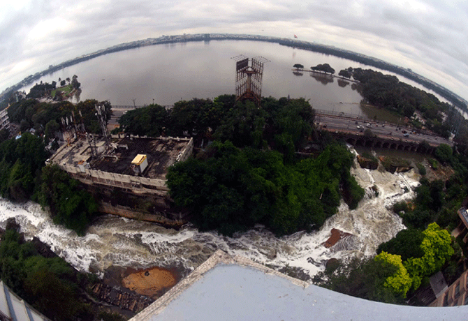 Heavy Flood Water To Musi River