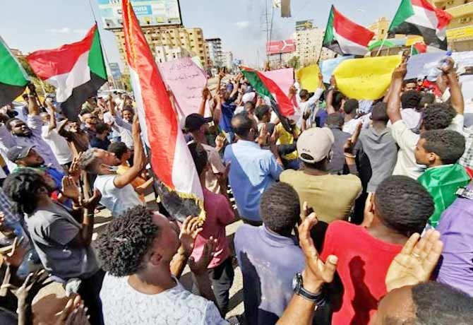 To military govt in Sudan Massive demonstration in protest