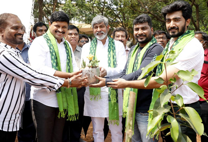 Jagapathi Babu plant Saplings at Dulapally Forest