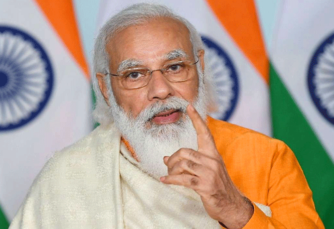 BJP members greet PM with Bharat Mata Ki Jai