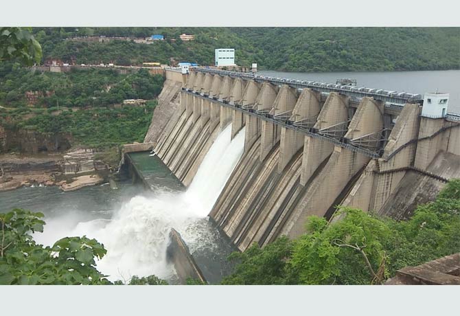 Srisailam Project Receives Flood water inflow