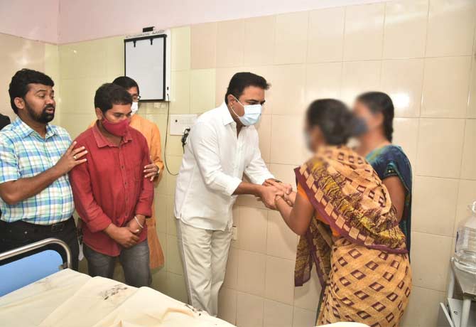 KTR meet with rape victim family