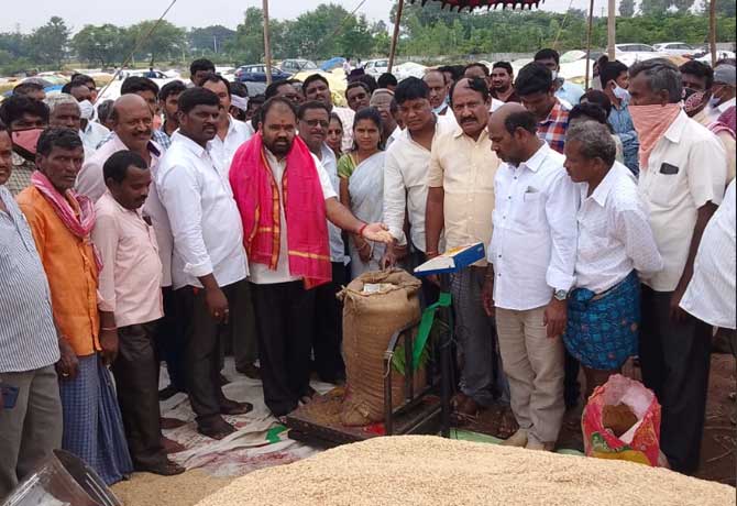 MLA Kancharla opened grain buying center