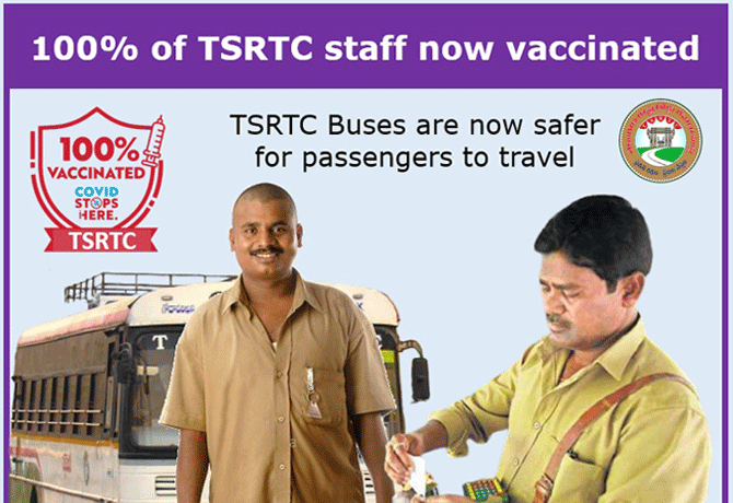 100 percent of TSRTC Staff now vaccinated