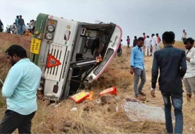 RTC bus roll over in Vikarabad