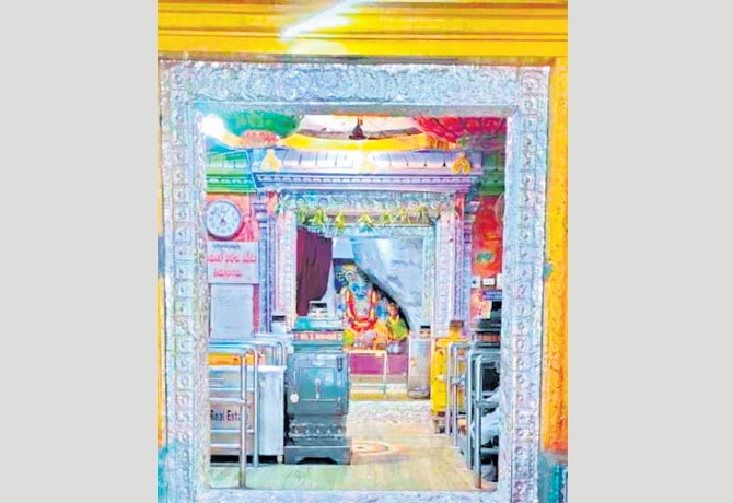 Silver doors to Komuravelli Mallanna temple