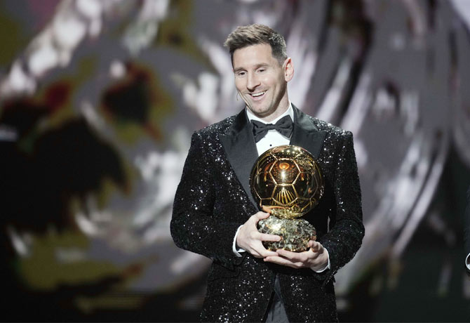 Messi made history by receiving Ballon d'Or seven times