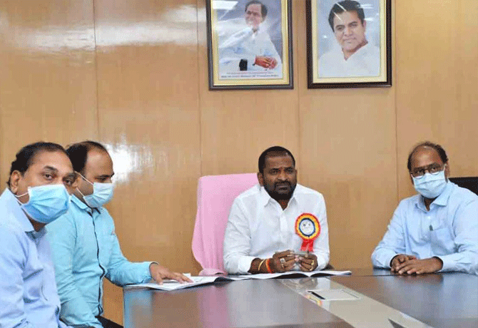 Minister Srinivas Goud Review Meeting with Officials