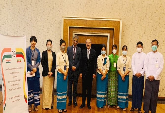 India 10 lakh doses of Covid vaccines to Myanmar Red Cross