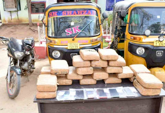 44 kg Ganja Seized in Nizamabad