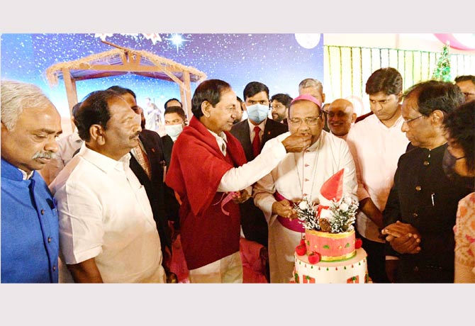 CM KCR participated in Christmas celebrations