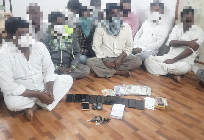 13 arrested for playing Cards in Vikarabad