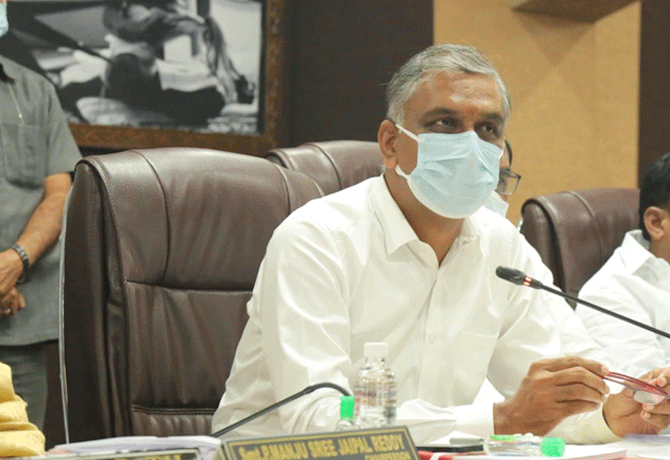Minister Harish Rao teleconference with medical officers