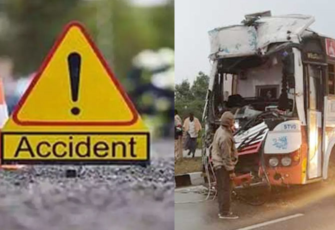 RTC Bus Driver died in Road Accident at Jadcherla