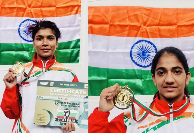 Women boxers Nikhat Zareen and Neetu won gold medal