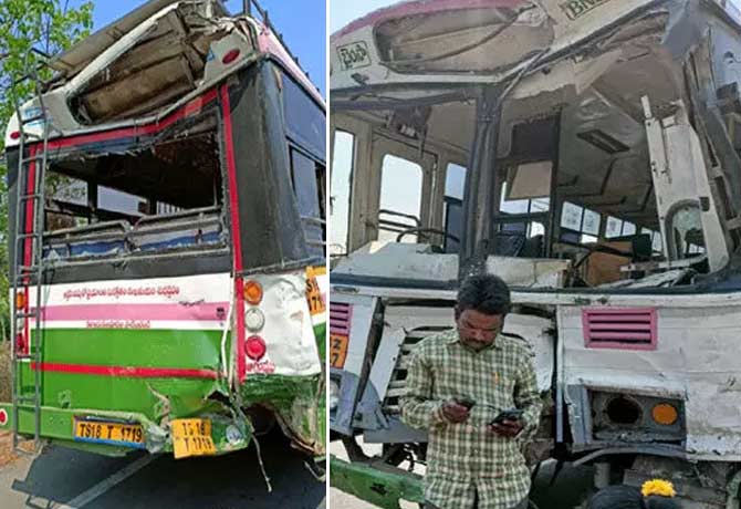 20 Injured in RTC Bus Accident in Nirmal