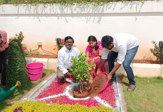 Minister Puvvada planted the plants