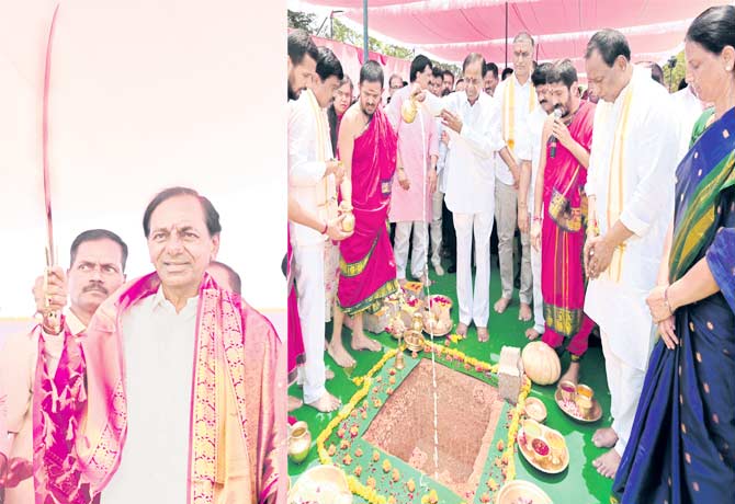 CM KCR lays foundation for three TIMS hospitals