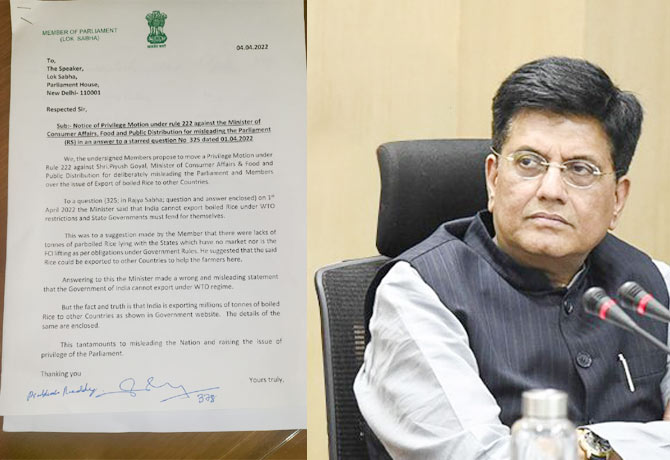TRS MPs Move Notice For Privilege Motion Against Piyush Goyal