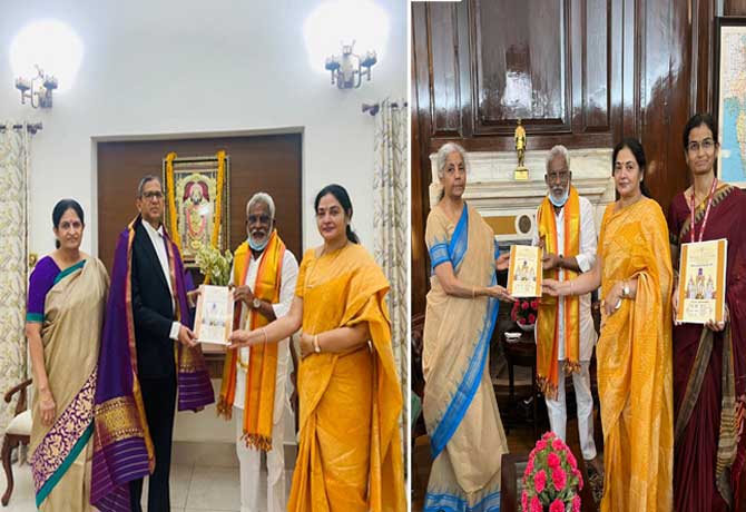 TTD Chairman Meets Nirmala Sitharaman and NV Ramana