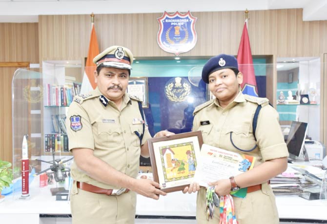Rachakonda CP congratulating the police
