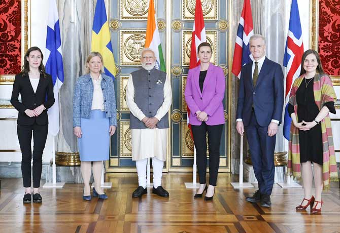 Modi holds series of meetings with Nordic heads of state