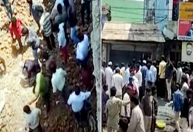 3 Workers killed as old building collapses in Warangal