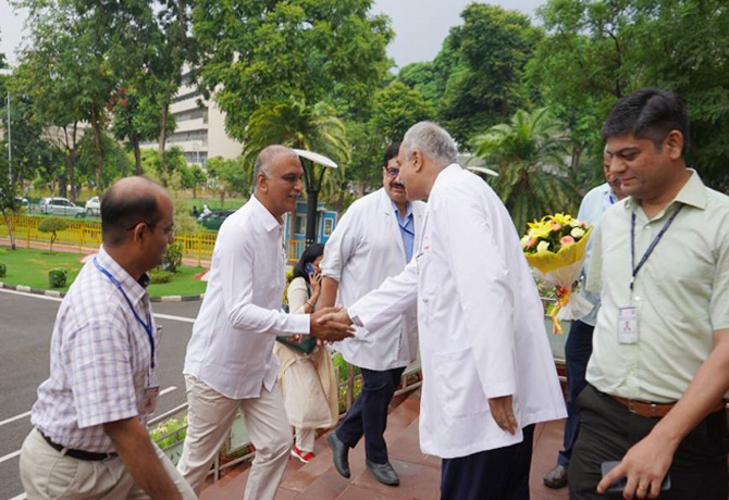 Minister Harish rao visits PGI Hospital in Chandigarh
