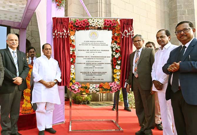 CJI NV Ramana inaugurates 23 District Courts in Telangana