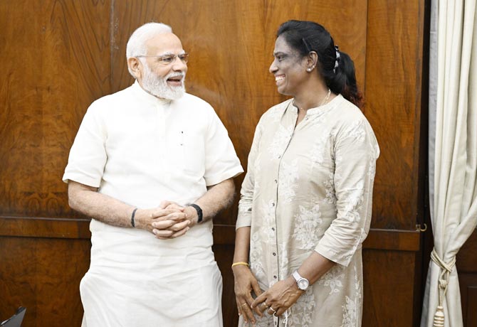 PT Usha met Prime Minister Narendra Modi