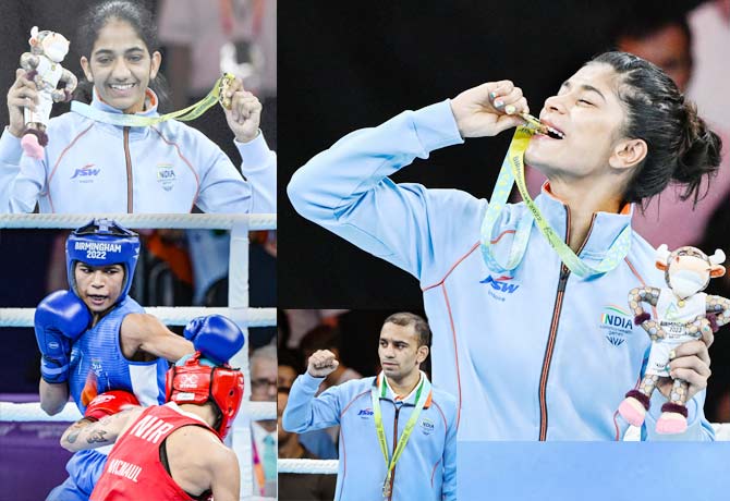 Boxer Nikhat Zareen received the gold medal