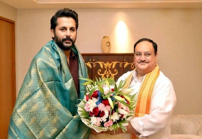 Nithin Meets with JP Nadda in Hyderabad