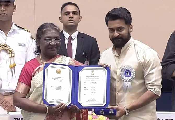 Actor Surya Received National Award for Soorarai Pottru