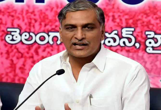 Harish Rao fires on BJP in Telangana Bhavan